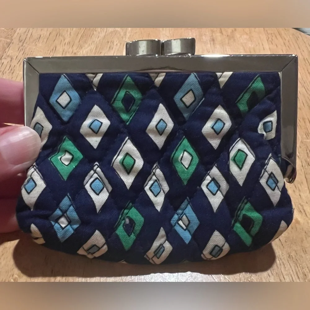 Vera Bradley Mediterranean Kisslock Mosaic Coin Purse Small Wallet - Picture 2 of 12